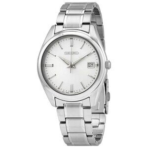 NWT Authentic Seiko Essentials Quartz Silver Dial Men's Watch